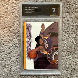 2001 Upper Deck Kobe Bryant Los Angeles Lakers Purple Reign Card Grade 7